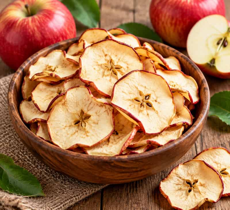 میوه خشک سیب اسلایسی با ظاهر زیبا و طعم عالی